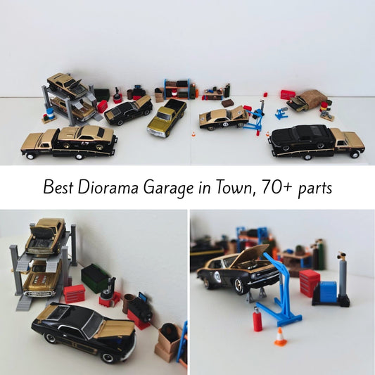 Beste Diorama-Garage der Stadt, Modellbausatz im Maßstab 1:64