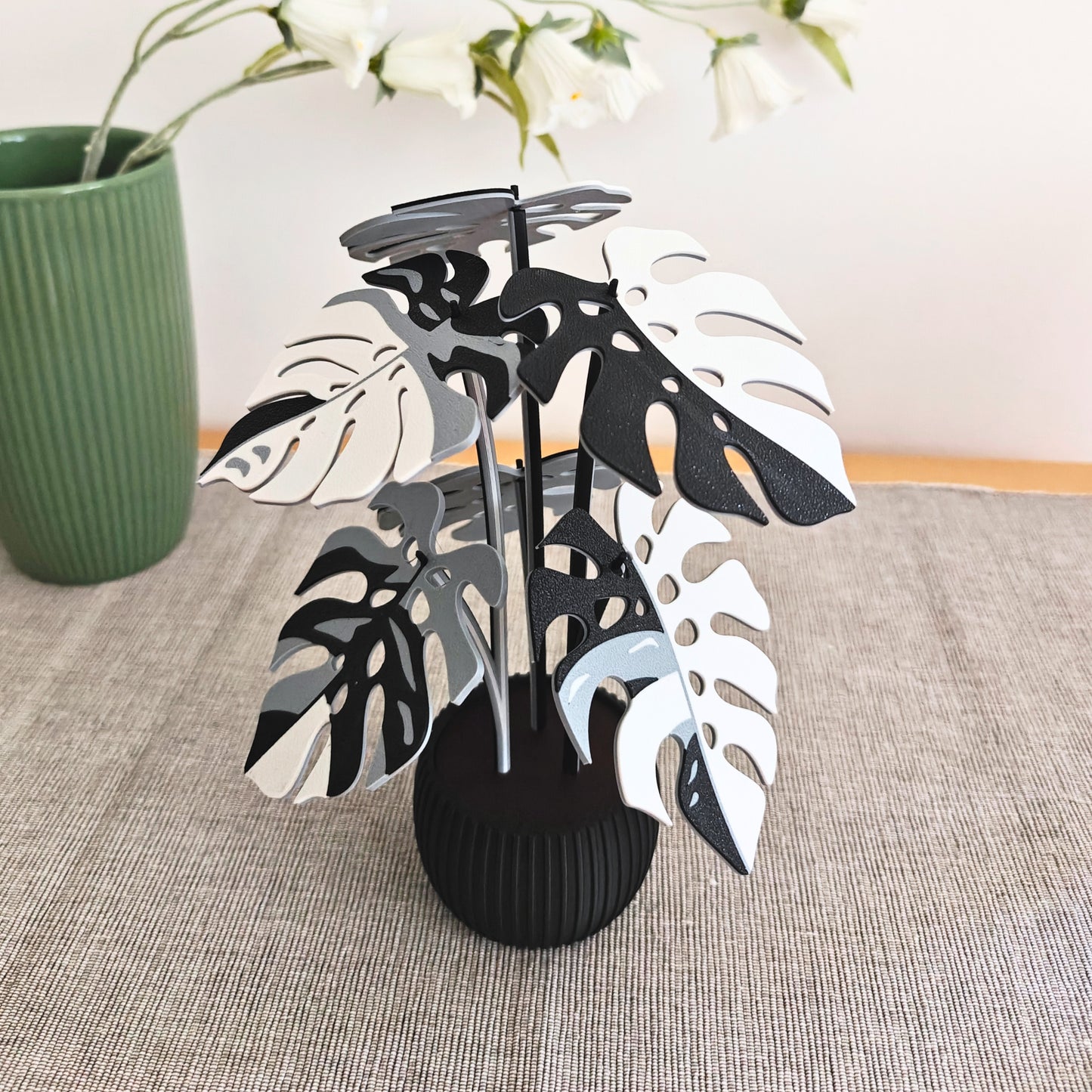 Monstera-Untersetzer-Set mit Blattlöchern