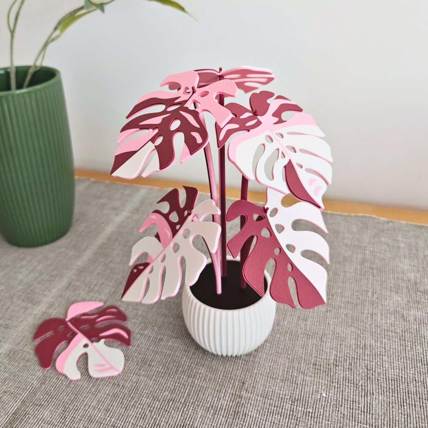 Monstera-Untersetzer-Set mit Blattlöchern