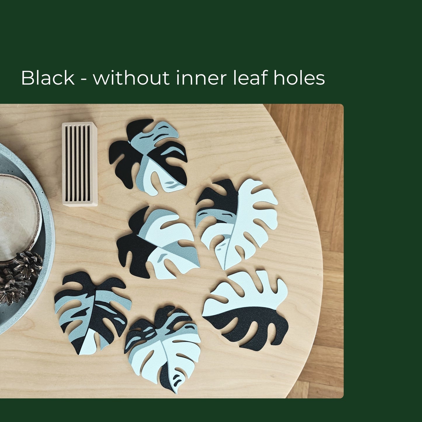 Monstera Leaf Coaster Set with Holder