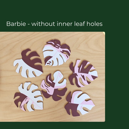 Monstera Leaf Coaster Set with Holder