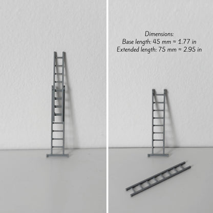 Miniature Extendable Ladder, 1/64 Scale