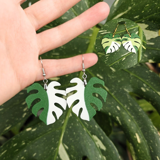 Earrings Monstera