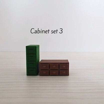 Miniature Office Furniture Set, 1/64 Scale
