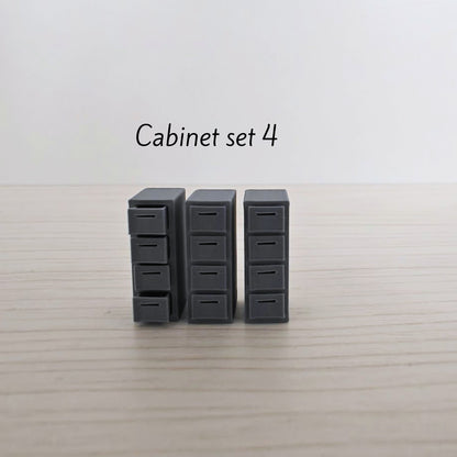 Miniature Office Furniture Set, 1/64 Scale