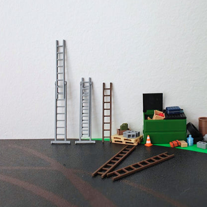 Miniature Extendable Ladder, 1/64 Scale
