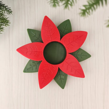 Poinsettia Tealight Holder, Christmas Decor