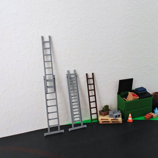 Miniature Extendable Ladder, 1/64 Scale