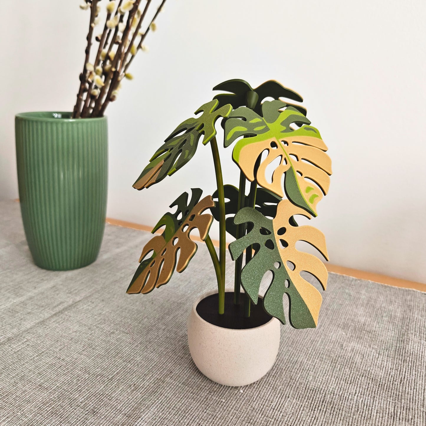 Monstera-Untersetzer-Set mit Blattlöchern