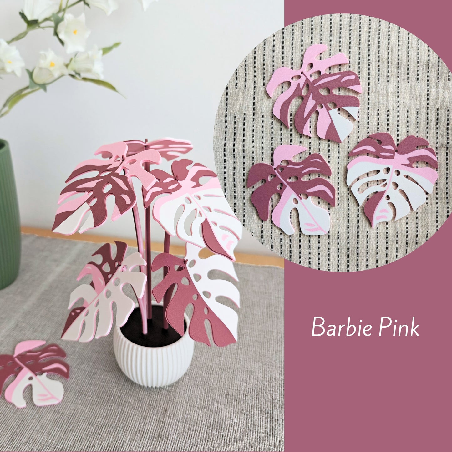 Monstera Coaster Set with Leaf Holes