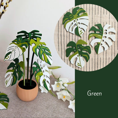 Monstera Coaster Set with Leaf Holes