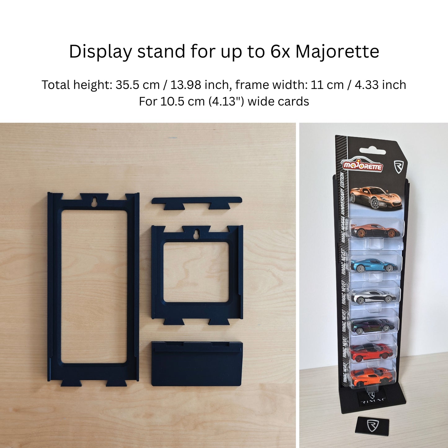 Majorette Wall Mount or Stand, Fits up to 11 Majorette Cars