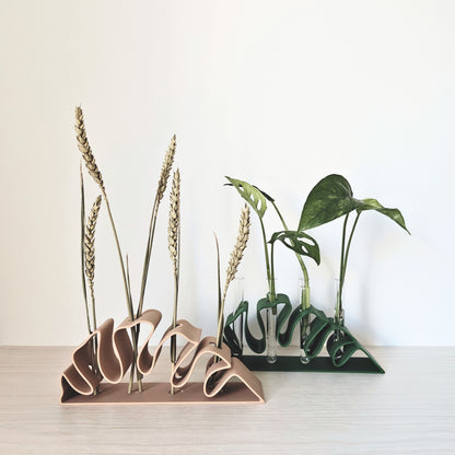Monstera Leaf-shaped Propagation Stand, Hydroponic Rooting Vase with Plastic Vials