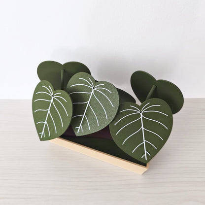 Philodendron Coaster Set with Storage Tray