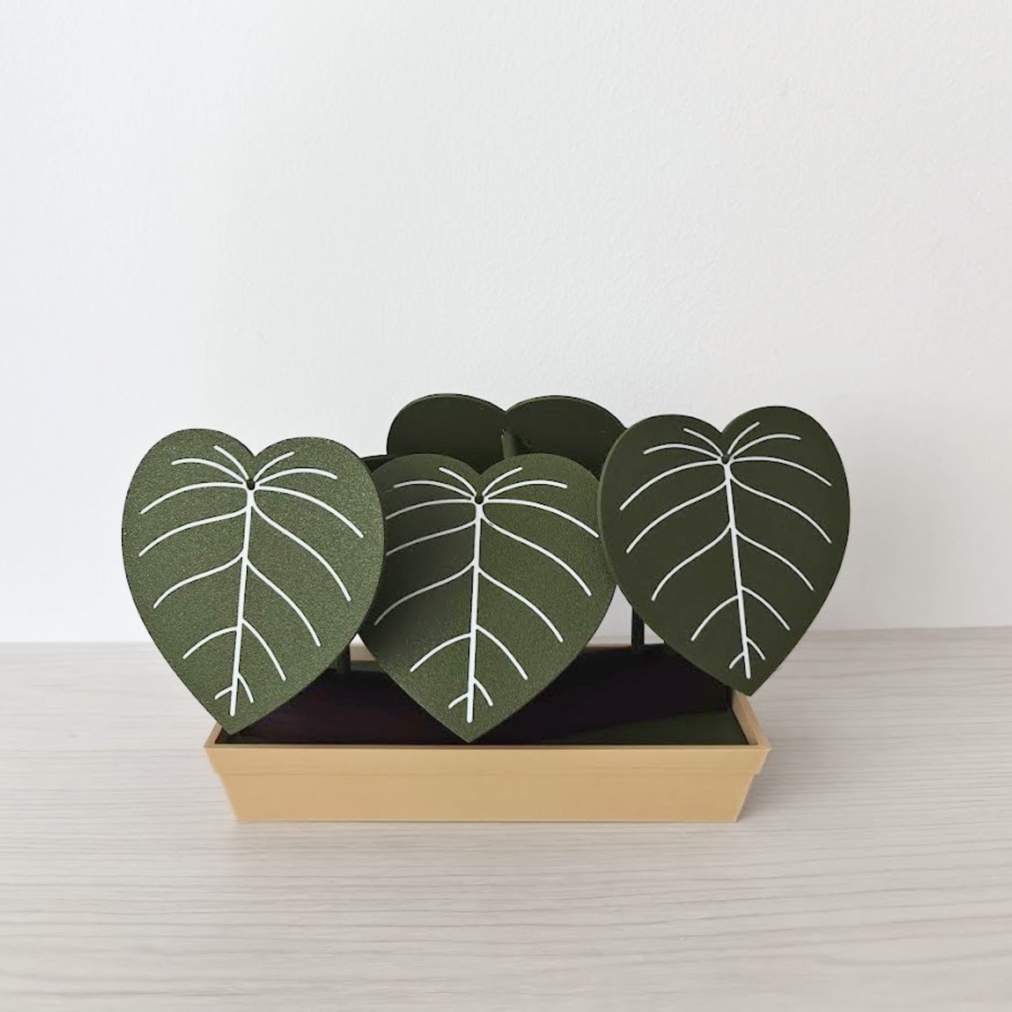 Philodendron Coaster Set with Storage Tray