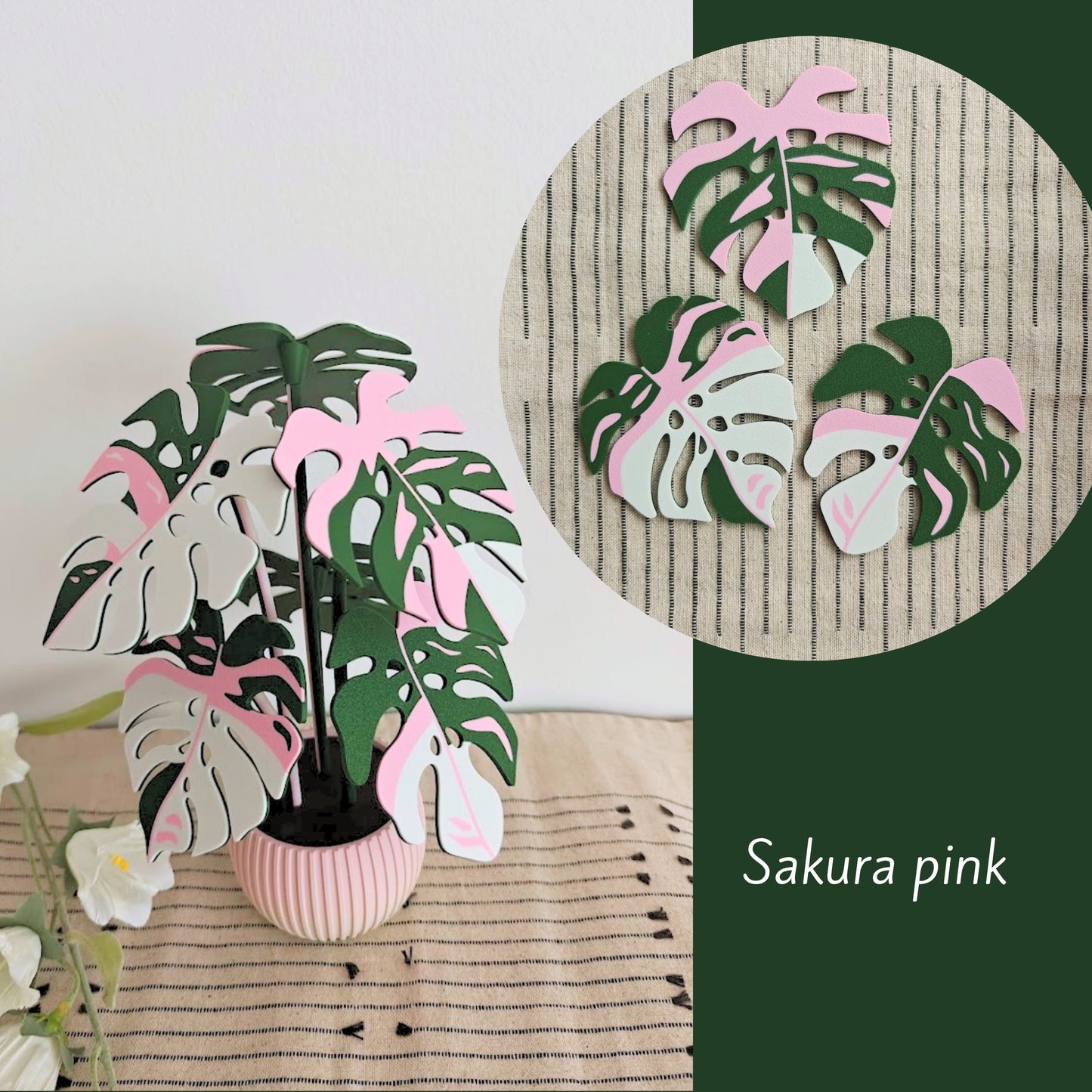 Monstera Coaster Set with Leaf Holes