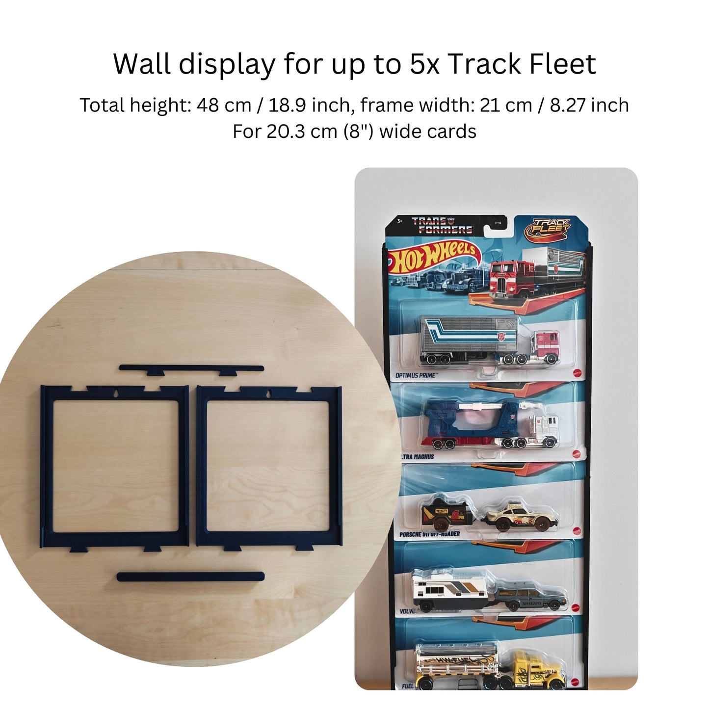 Hot Wheels Team Transport or Track Fleet Wall Mount or Stand
