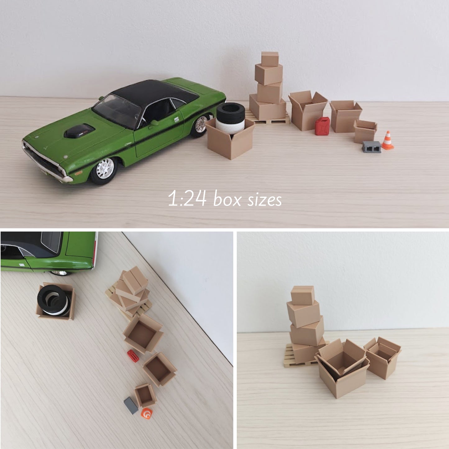 Miniature Boxes, 1/64, 1/24 and 1/18 Scale