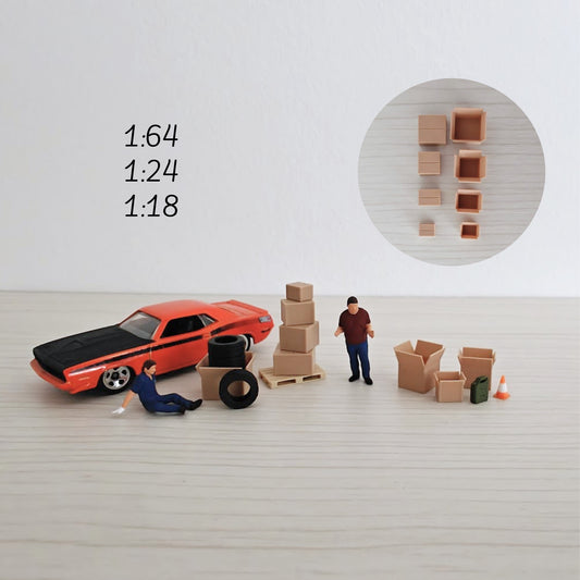 Miniature Boxes, 1/64, 1/24 and 1/18 Scale