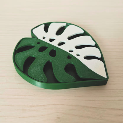 Monstera Seifenschale mit Abtropfschale