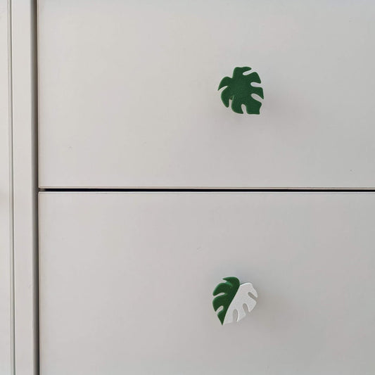 Custom 3D-Printed Leaf Handles for Kallax, Monstera Leaf Knob, Leaf Handle, Cabinet Pull, Door knob, 3d print