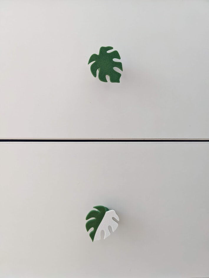 Custom 3D-Printed Leaf Handles for Kallax, Monstera Leaf Knob, Leaf Handle, Cabinet Pull, Door knob, 3d print