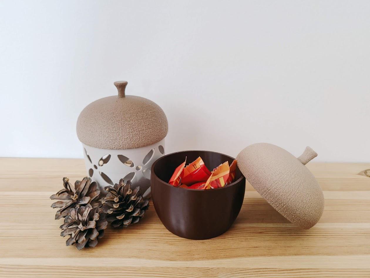 3d printed Acorn Bowl for Tea Lights or Trinkets, Snacks Holder