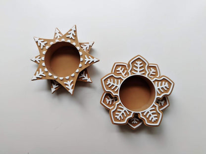 Gingerbread Cookie Tealight Holder, Christmas gift or decor, 3d print