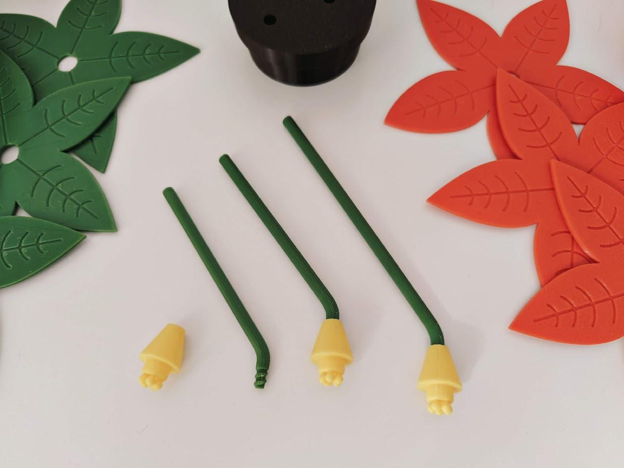 Poinsettia Coaster Set, 6 Leaf Coasters, Christmas Star Decoration, Holiday Gift Present, 3d print