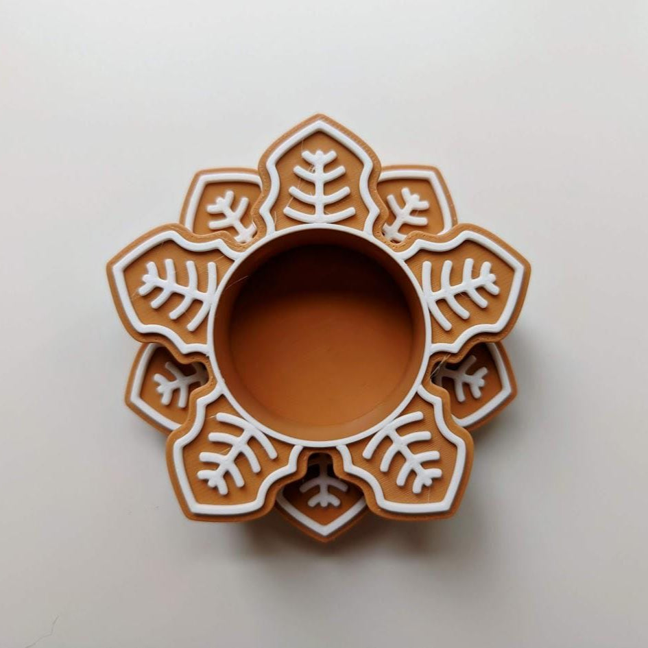 Gingerbread Cookie Tealight Holder, Christmas gift or decor, 3d print