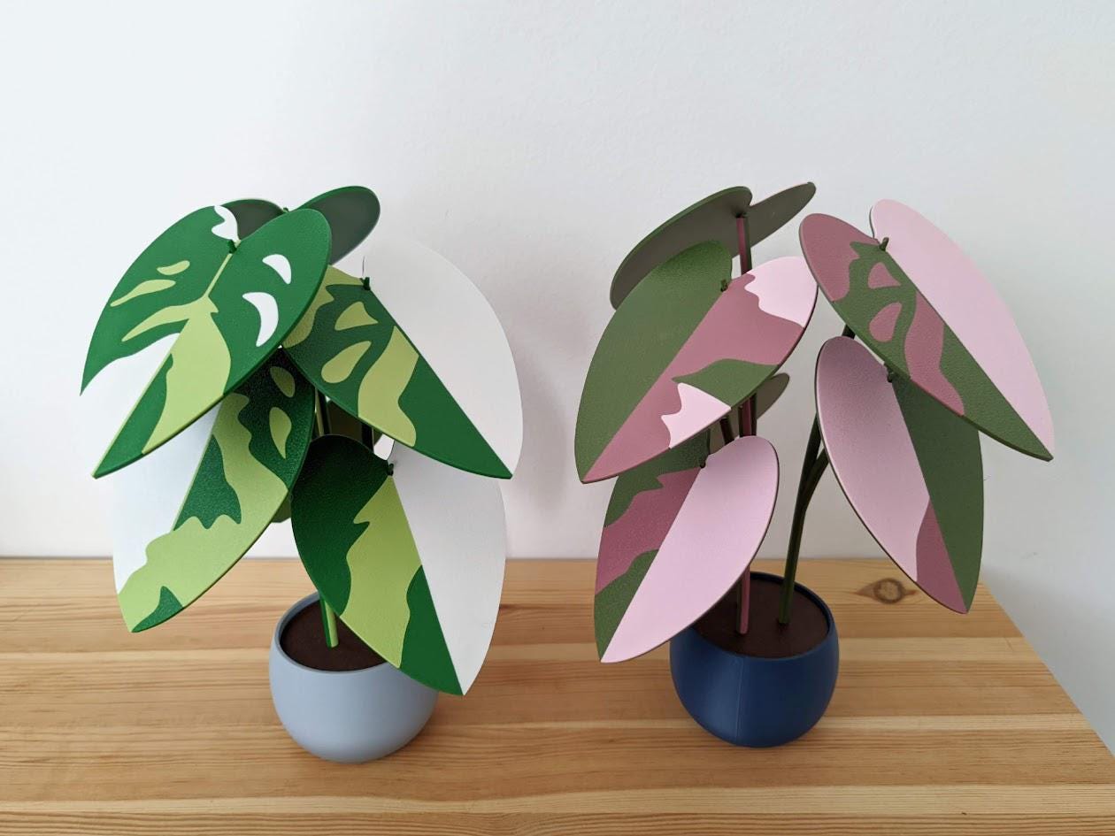 Coaster Plant Philodendron Pink Princess or White Princess, Coaster Set, Leaf Coasters, Heart shaped Coaster 3D print