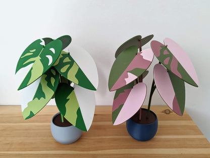 Coaster Plant Philodendron Pink Princess or White Princess, Coaster Set, Leaf Coasters, Heart shaped Coaster 3D print