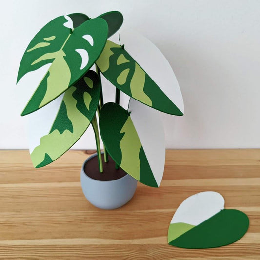 Coaster Plant Philodendron Pink Princess or White Princess, Coaster Set, Leaf Coasters, Heart shaped Coaster 3D print