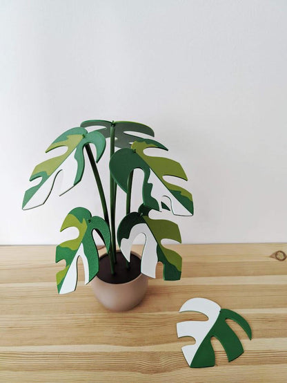Monstera Minima Coaster Plant Raphidaphora, Monstera Coaster Set, Leaf Coaster, 3D printed Coasters
