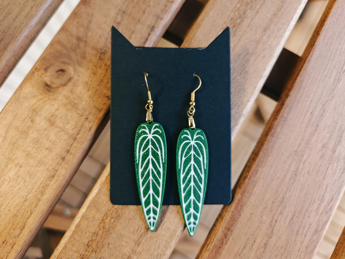 Anthurium Earrings 3d printed Jewelry Gift for Plant Lovers, Leaf Earrings, Plant Gift, Leaf Design, 3d printed Earrings