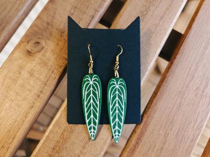 Anthurium Earrings 3d printed Jewelry Gift for Plant Lovers, Leaf Earrings, Plant Gift, Leaf Design, 3d printed Earrings
