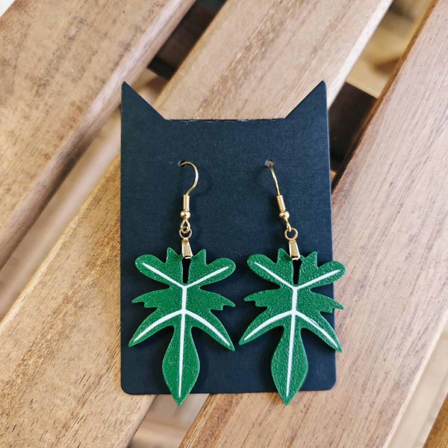 Earrings Philodendron Leaves 3d printed Jewelry Gift for Plant Lovers, Leaf Earrings, Plant Gift, Leaf Design, 3d printed Earrings