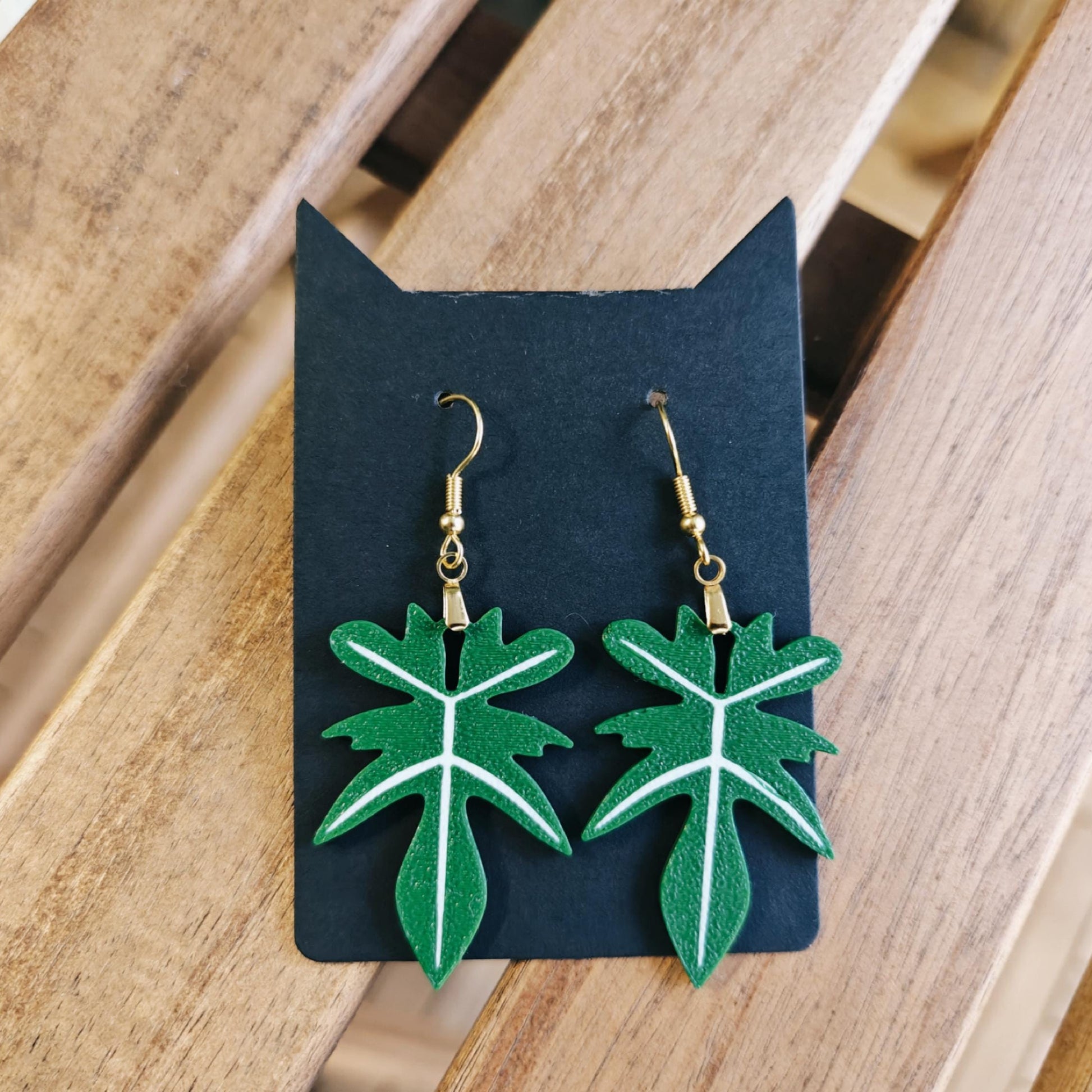 Earrings Philodendron Leaves 3d printed Jewelry Gift for Plant Lovers, Leaf Earrings, Plant Gift, Leaf Design, 3d printed Earrings