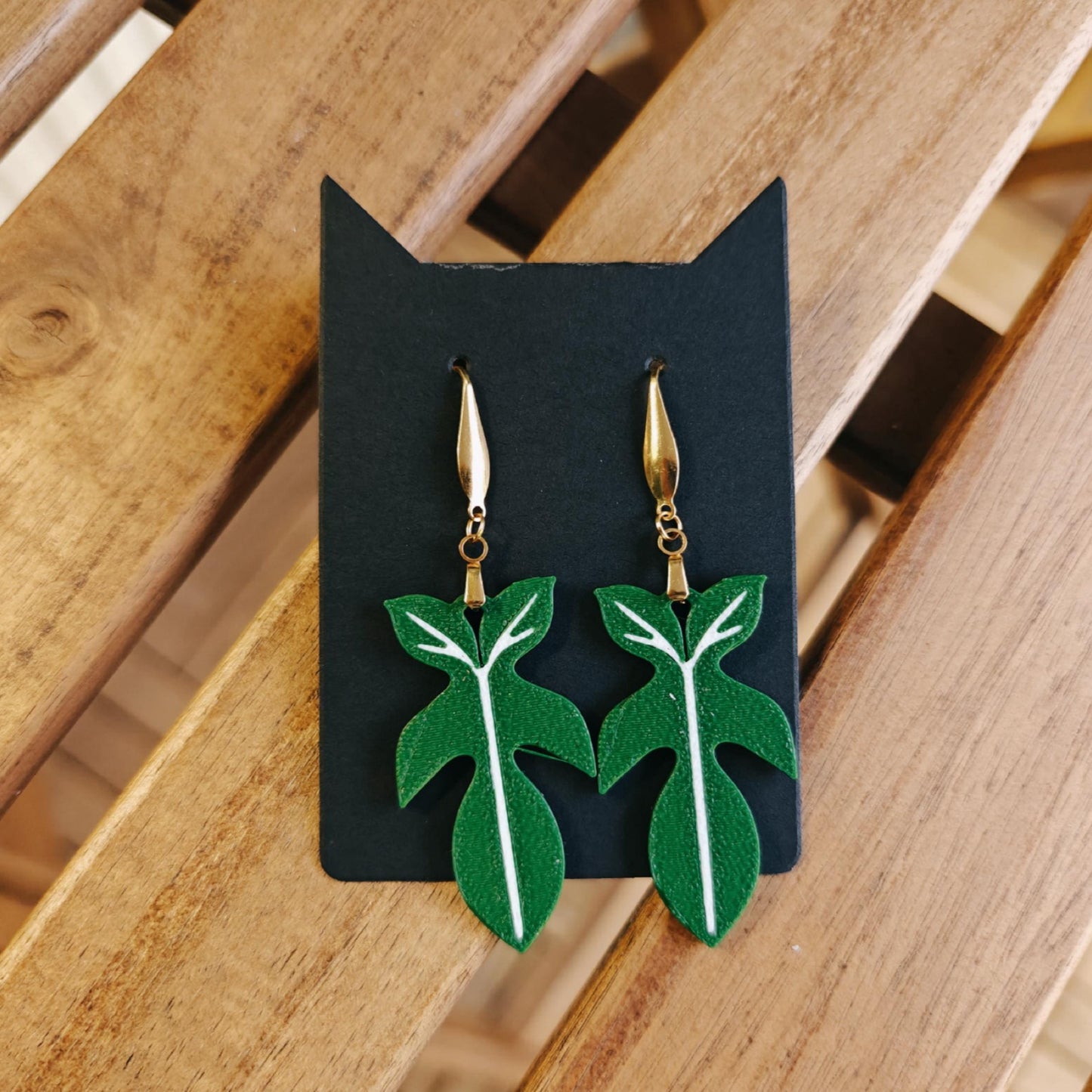 Earrings Philodendron Leaves 3d printed Jewelry Gift for Plant Lovers, Leaf Earrings, Plant Gift, Leaf Design, 3d printed Earrings