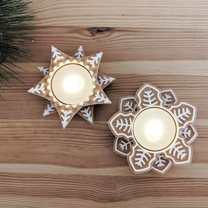 Gingerbread Cookie Tealight Holder, Christmas gift or decor, 3d print