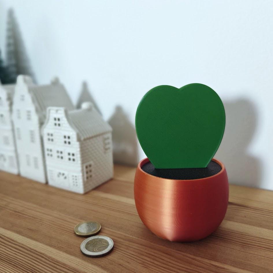 Hoya Kerrii Hidden Box or Piggy Bank, Bunny Ear Cactus, Savings jar, Money Box, Treasure Bank, Cacti Planter, Succulent Pot, 3d print