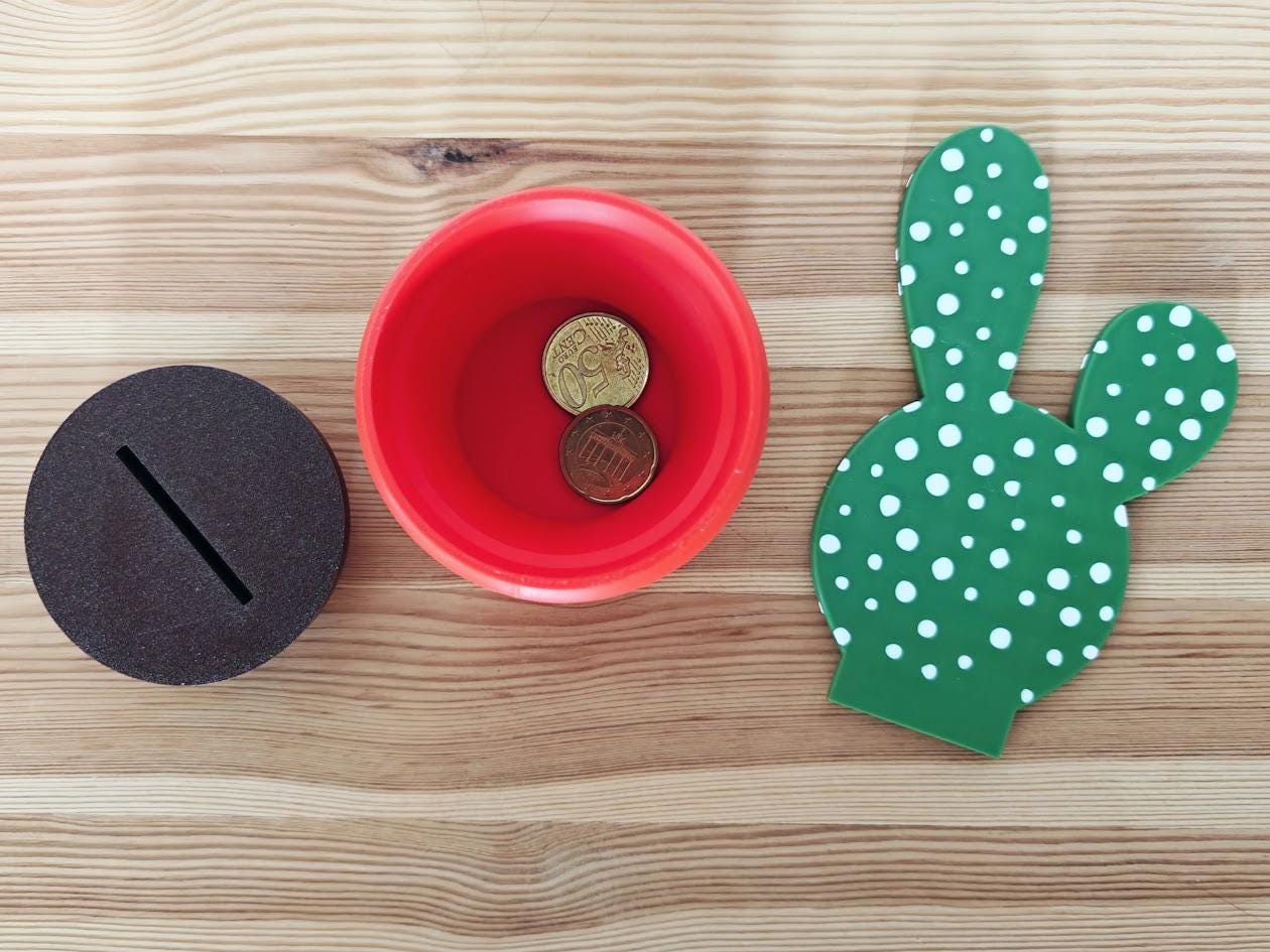 Valentine&#39;s Day Gift, Hoya Kerrii Gift Box or Piggy Bank, Bunny Ear Cactus, Savings jar, Money Box, Treasure Bank, Succulent Pot, 3d print