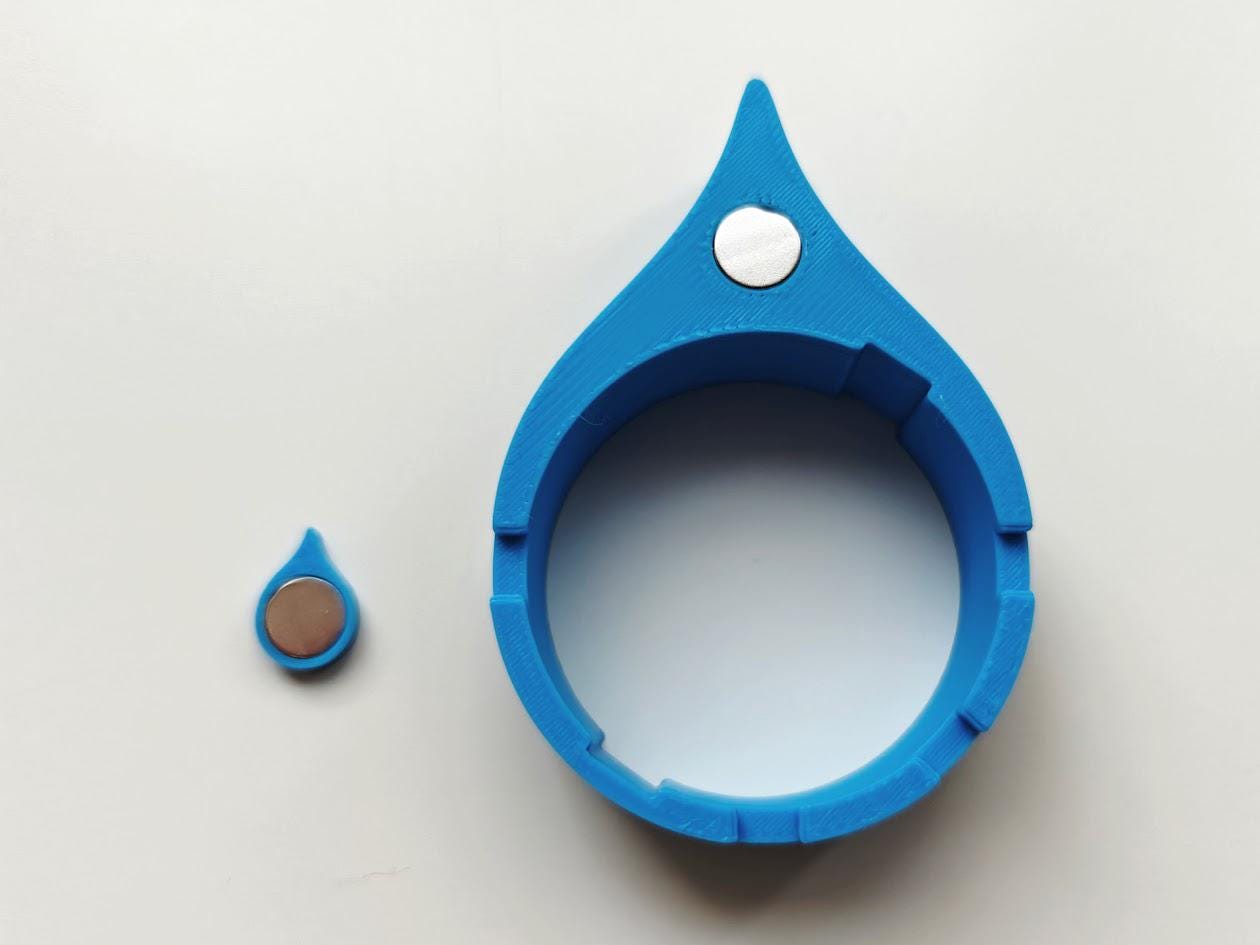 Thermometer Hygrometer Holder – Magnetic Mount, Small Greenhouse Accessories, Water droplet or Leaf-shaped, Mini Greenhouse Kit, 3D printed
