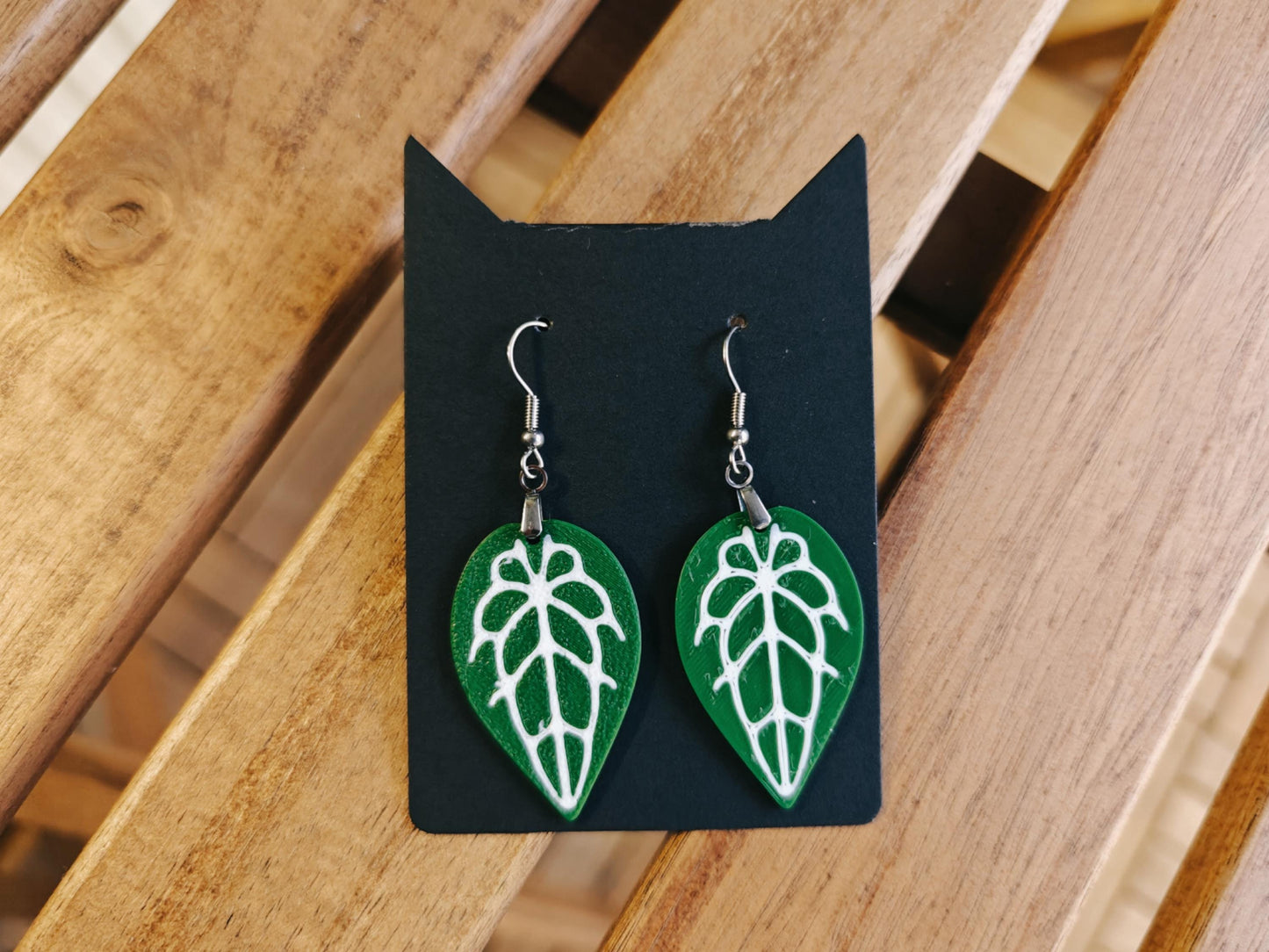 Anthurium Earrings 3d printed Jewelry Gift for Plant Lovers, Leaf Earrings, Plant Gift, Leaf Design, 3d printed Earrings