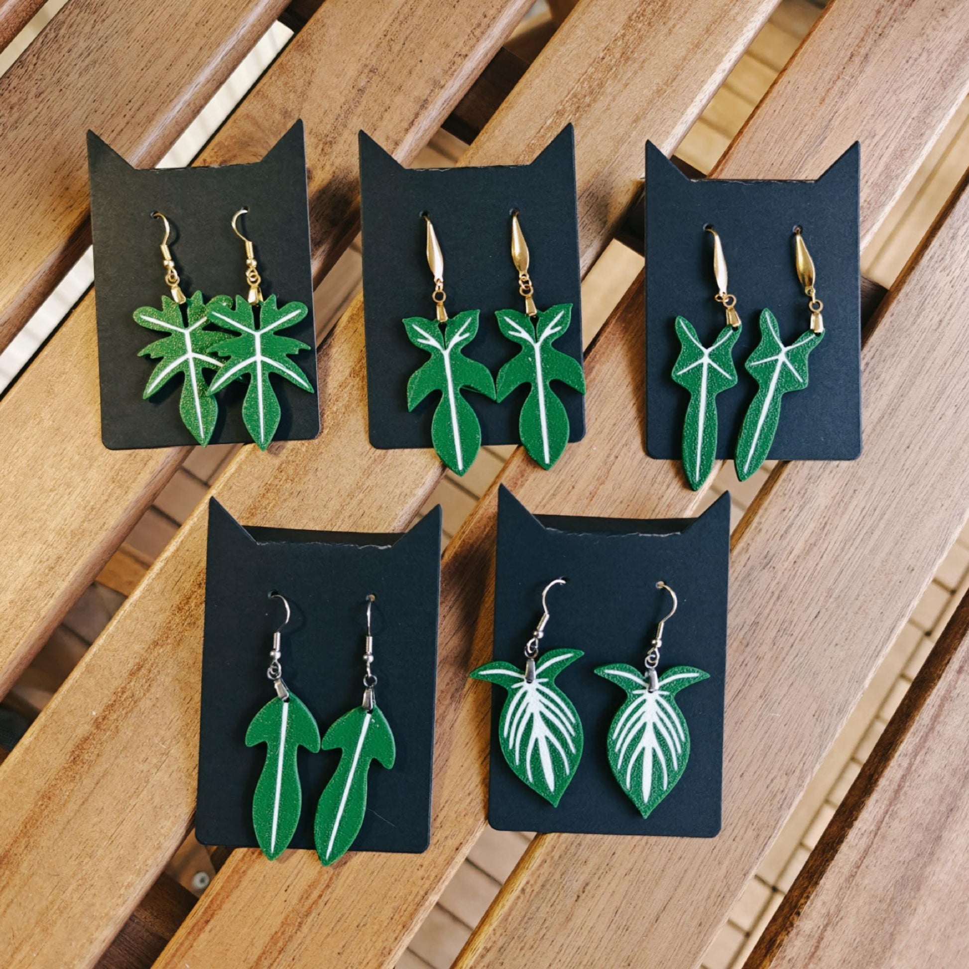 Earrings Philodendron Leaves 3d printed Jewelry Gift for Plant Lovers, Leaf Earrings, Plant Gift, Leaf Design, 3d printed Earrings