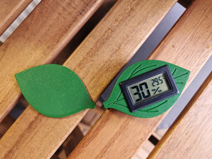 Thermometer Hygrometer Holder – Magnetic Mount, Small Greenhouse Accessories, Water droplet or Leaf-shaped, Mini Greenhouse Kit, 3D printed