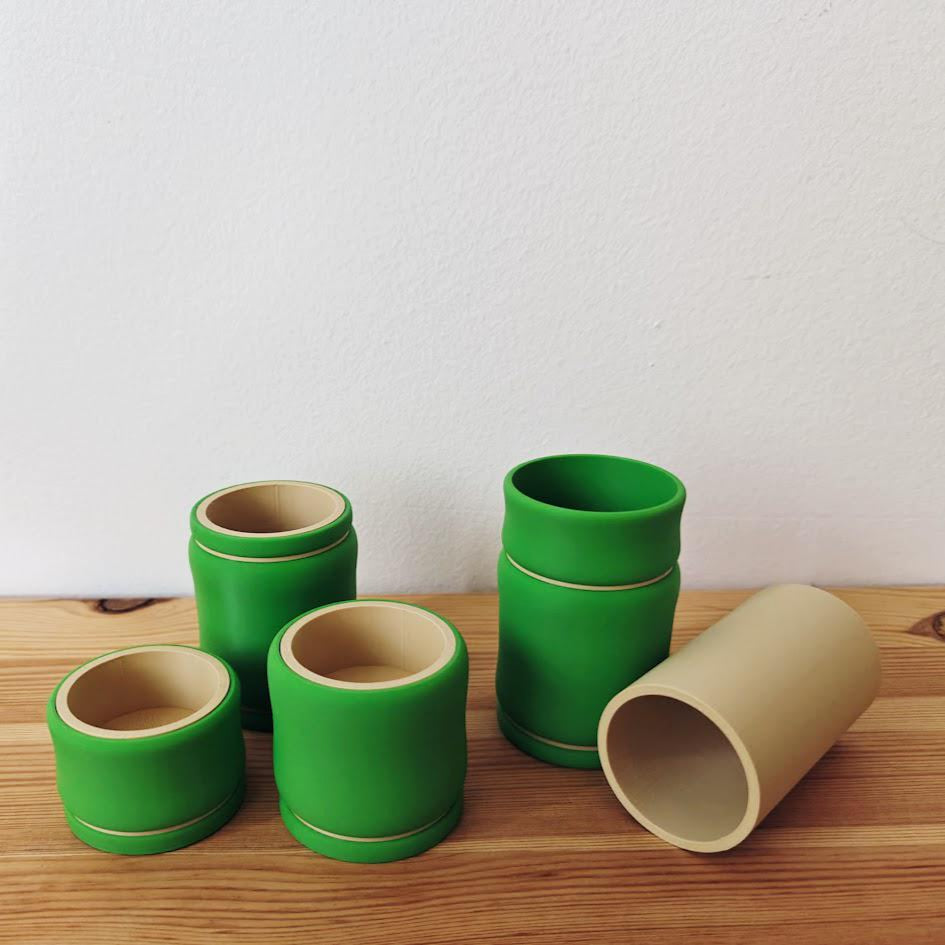 Bamboo Holders, Bamboo Tealight Set, Desk Organizer, Tabletop Decor Unique Housewarming Gift, 3d print