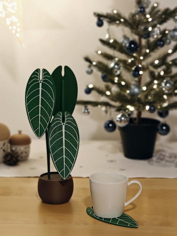 Anthurium Warocqueanum,Queen of Anthuriums, Coaster Set, Leaf Coasters, Gift for her, Gift for Him