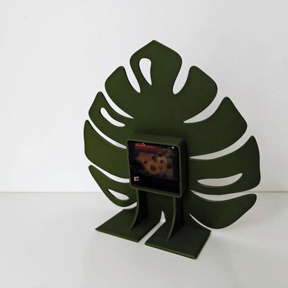 Monstera Clock, Leaf Clock, Unique Decorations, Modern Home Decor, Gift for Plant Lovers, Desk Clock, Shelf Clock, 3d printed Clock