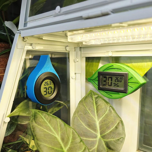Hygrometer and Thermometer Holder – Magnetic Mount, Perfect for Greenhouses, Water droplet or Leaf-shaped, 3d print